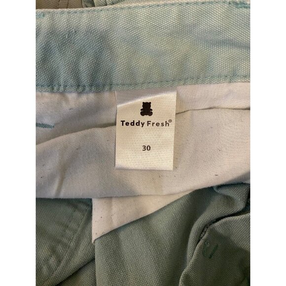 Teddy Fresh Men's Size 30 Double Front Knee Green Blue Work Pants Cargo GUC** - Picture 5 of 6